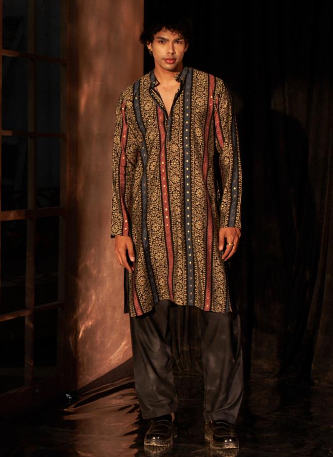 Modal Silk Multy Ceremonial Wear Printed Readymade Kurta Pajama